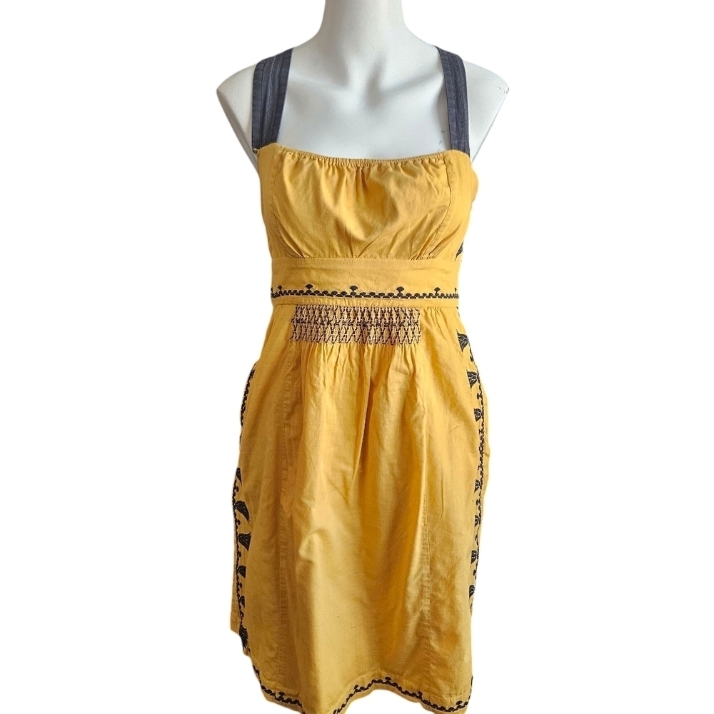Anthropologie Floreat California Iris Milkmaid Dress Sz 2‎